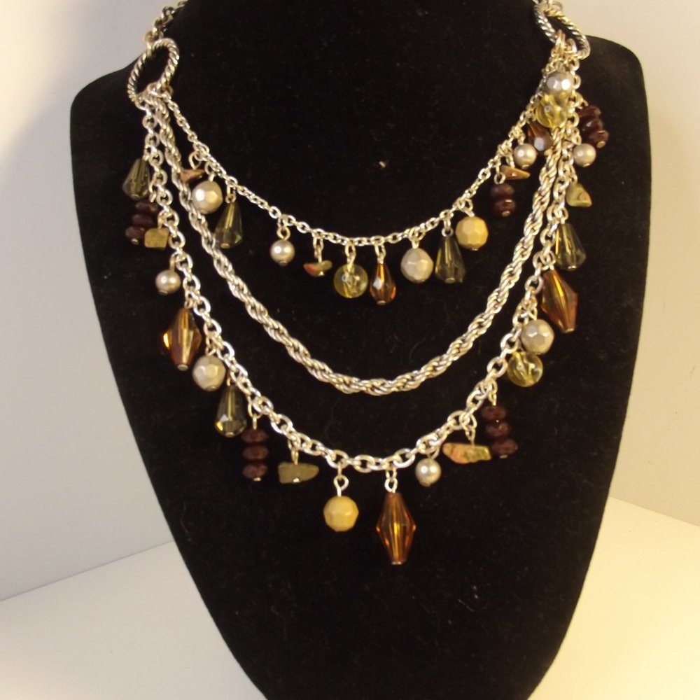 Multi Strand Charm Necklace Magnetic Clasp - Picture 6 of 6